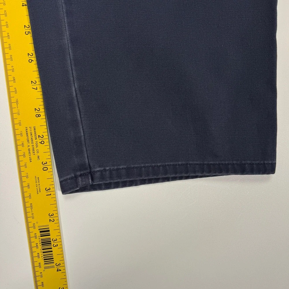 VTG Polo Ralph Lauren Chino Pants Mens 35x32 Navy Blue Faded Relaxed 90s USA